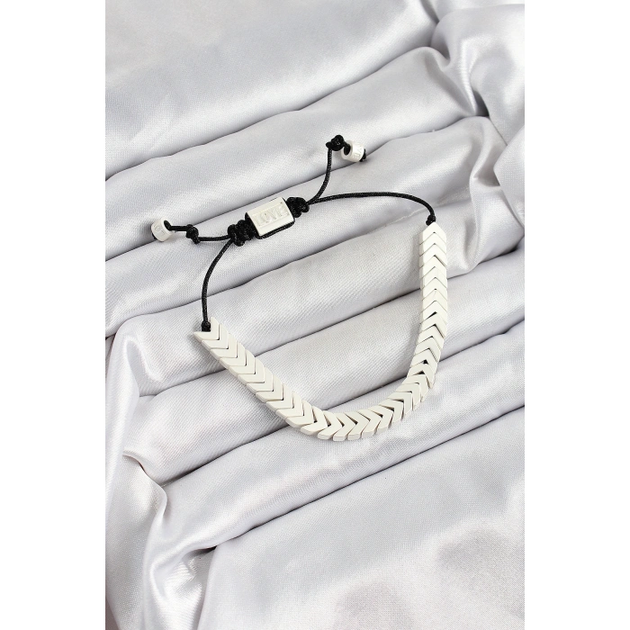 Pirinç Asansörlü Beyaz Juju Kadın Bileklik