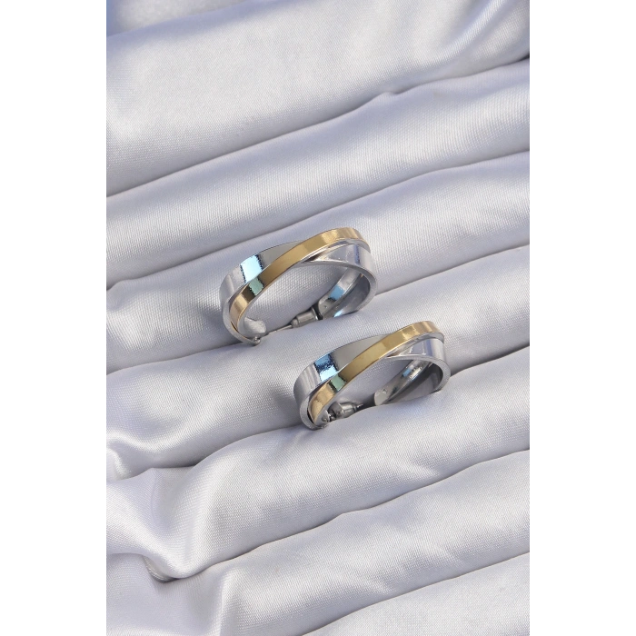 Pirinç Gold Gümüş Renkli Halka Küpe