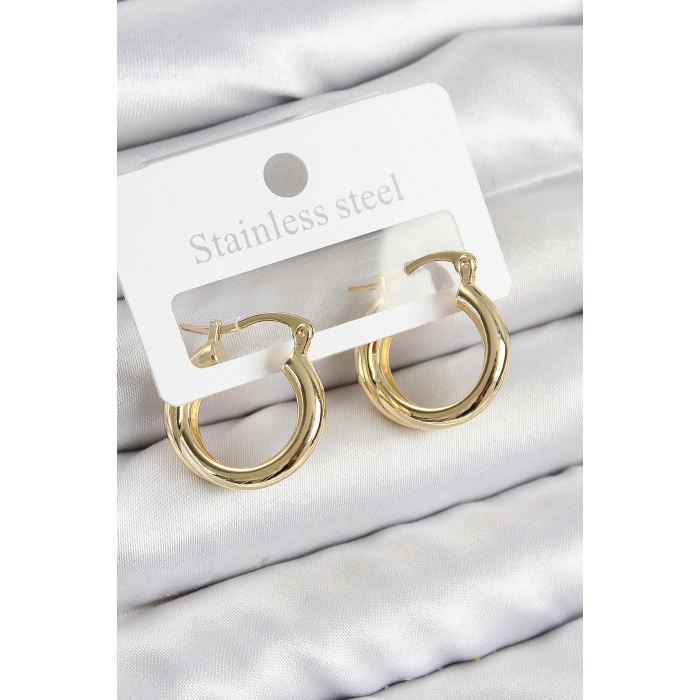 Pirinç Halka Model Gold Renk Kadın Küpe