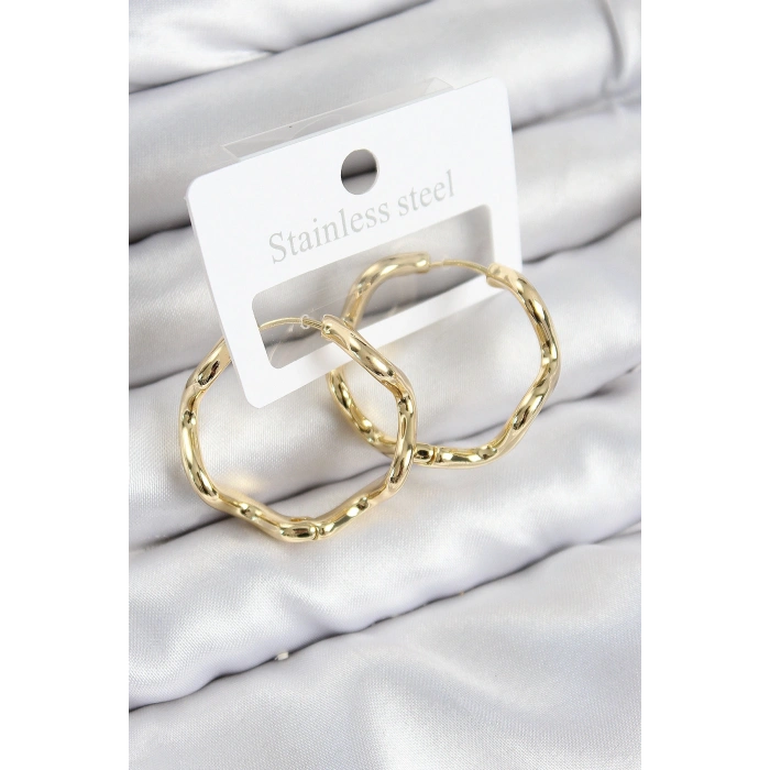 Pirinç Halka Model Gold Renk Kadın Küpe