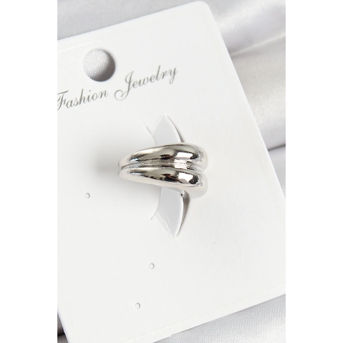 Pirinç Halka Model Gümüş Renk Sağ Kıkırdak Küpe