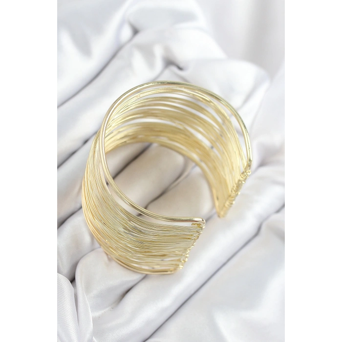 Pirinç Tel Sarma Model Gold Renk Kadın Bileklilk