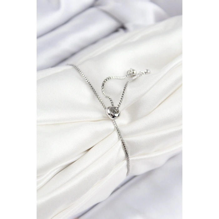 Pirinç Zirkon Taşlı Tennıs Model Gümüş Renk Asansörlü Kadın Bileklik