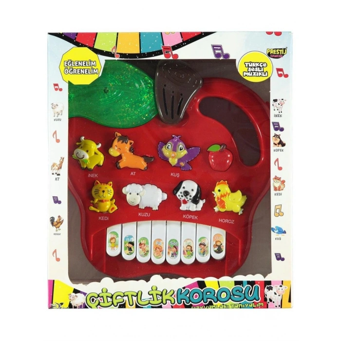 Prestij Kutulu Hayvanlı Pilli Elmalı Piano