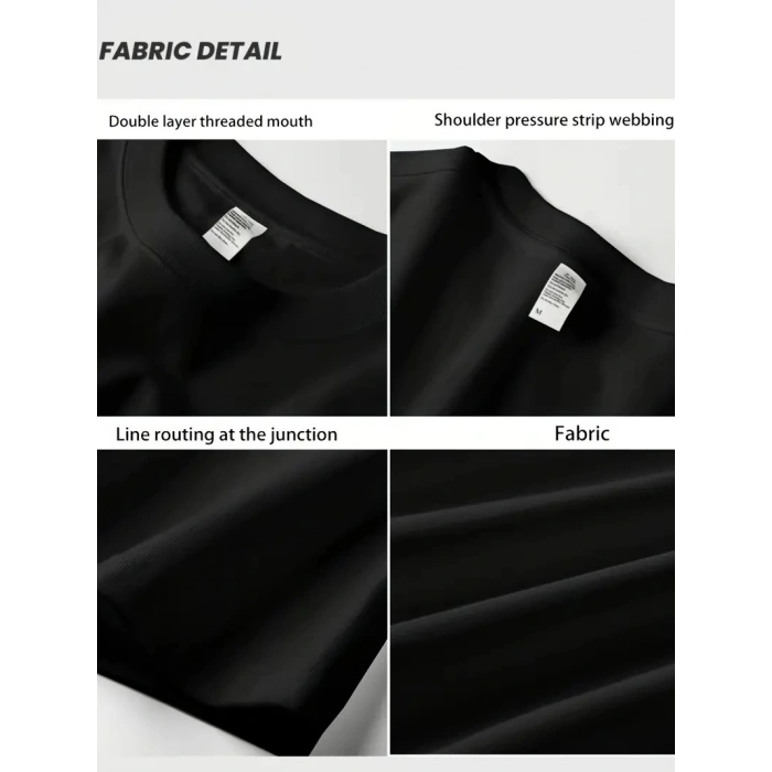 Rahat Bisiklet Yaka Tişört, Yaratıcı Karikatür Baskı - Yumuşak Polyester, Her Mevsim Giyilebilir- Siyah