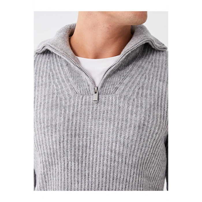 Şal Yaka Uzun Kollu Erkek Triko Kazak