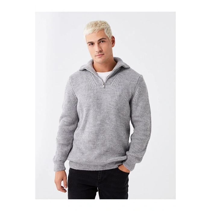 Şal Yaka Uzun Kollu Erkek Triko Kazak