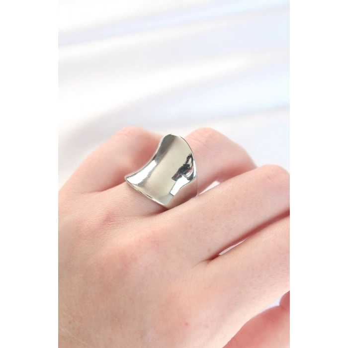 Silver Renk Ayarlanabilir Kavisli Ayna Yüzük