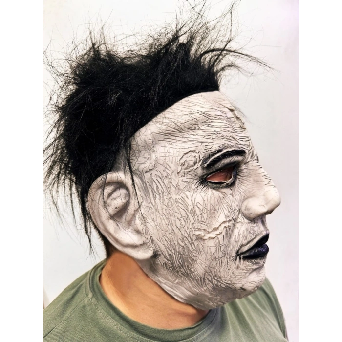 Siyah Saçlı Michael Myers Lateks Yüze Tam Yapışan Et Maske Korku Maskesi NessiWorld