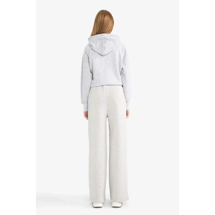 Straight Fit Beli Lastikli Kalın Eşofman Altı Bağcıklı Cepli Uzun Boy Basic Düz