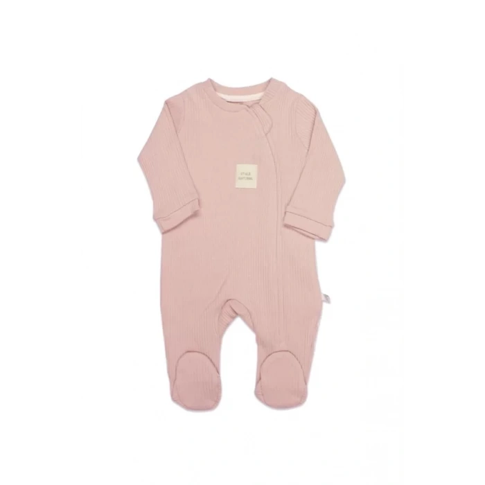 Style Natural Fermuarlı Bebe Tulum 15115 Pembe