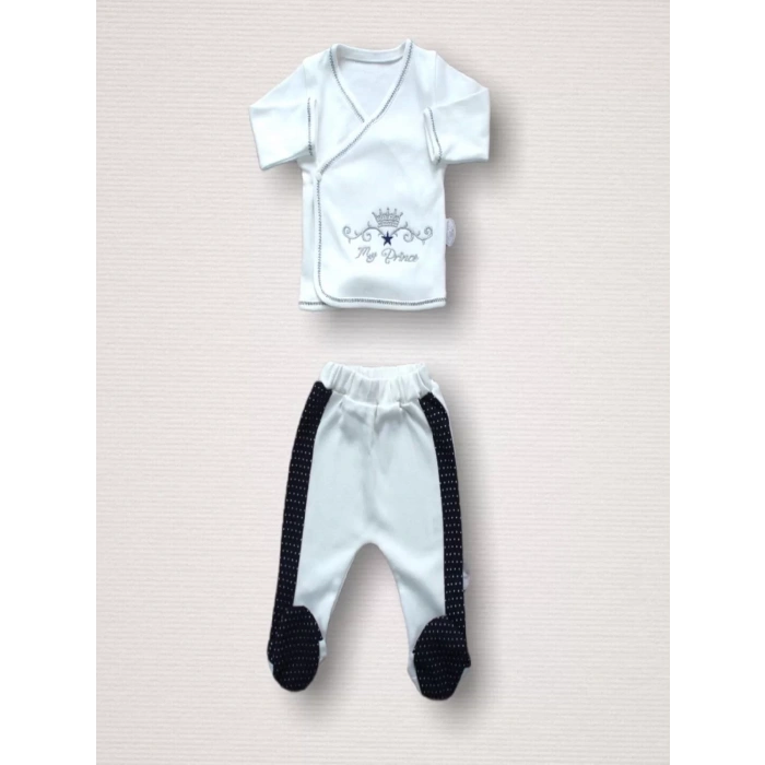 Süper Prens Nakışlı  10Lu Zıbın Takımı Hastane Çıkışı Lacivert