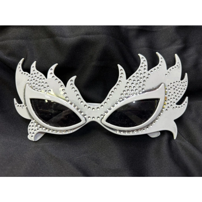 Taşlı Göz Kamaştıran Gecenin Yıldızı Beyaz Parti Alev Gözlük