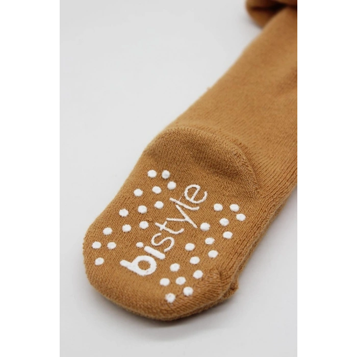 Tekli Kaymaz Mix Havlu Külotlu Çorap 50501 Hardal