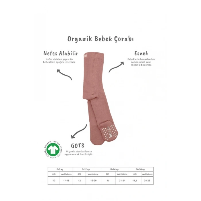 Tekli Kaymaz Mix Havlu Külotlu Çorap 50501 Pudra