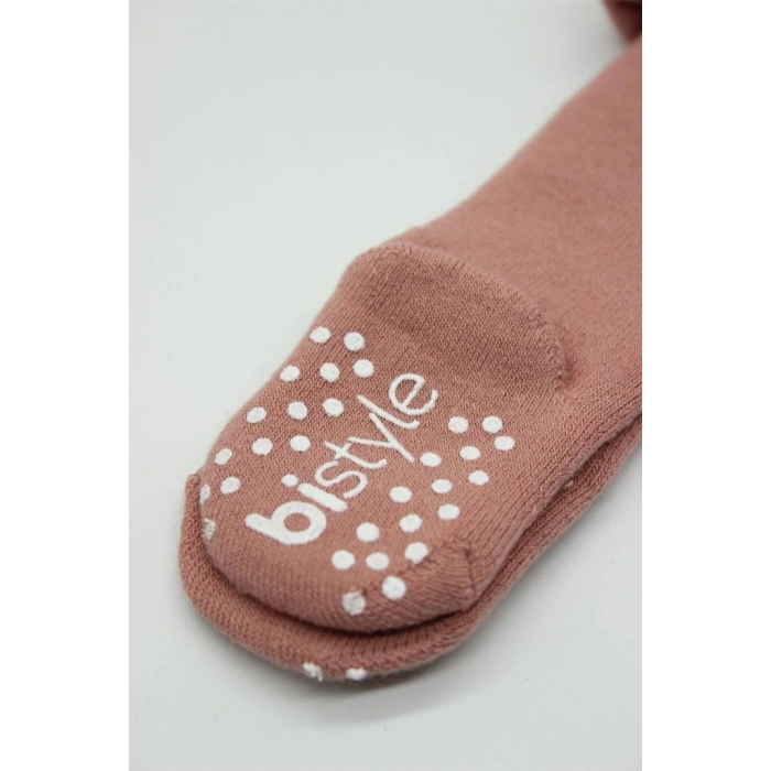 Tekli Kaymaz Mix Havlu Külotlu Çorap 50501 Pudra