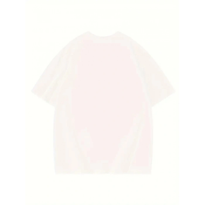 THOUSAND ÖN ARKA BASKILI OVERSİZE BİSİKLET YAKA T-SHİRT - BEYAZ