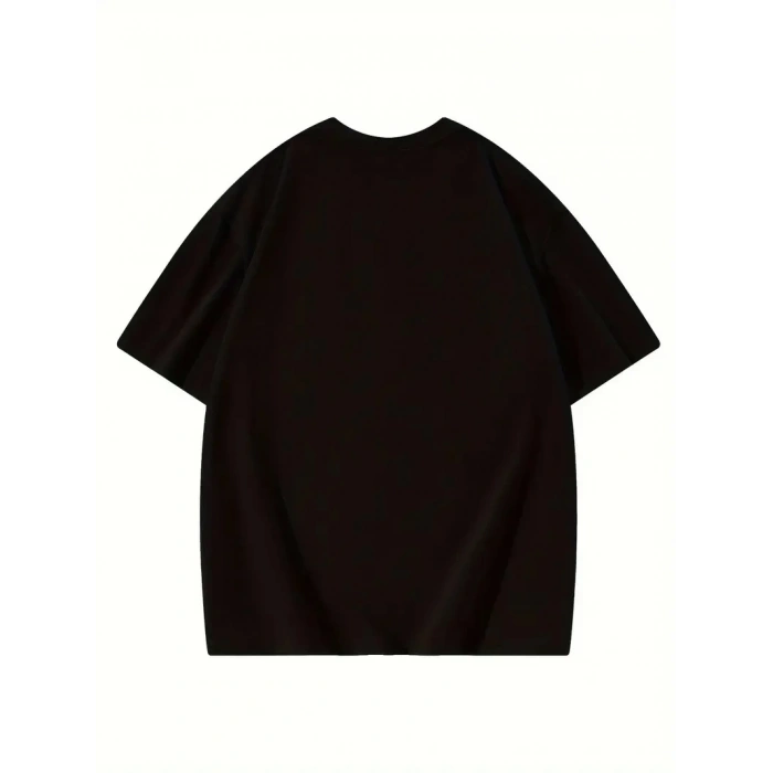 THOUSAND ÖN ARKA BASKILI OVERSİZE BİSİKLET YAKA T-SHİRT - SİYAH