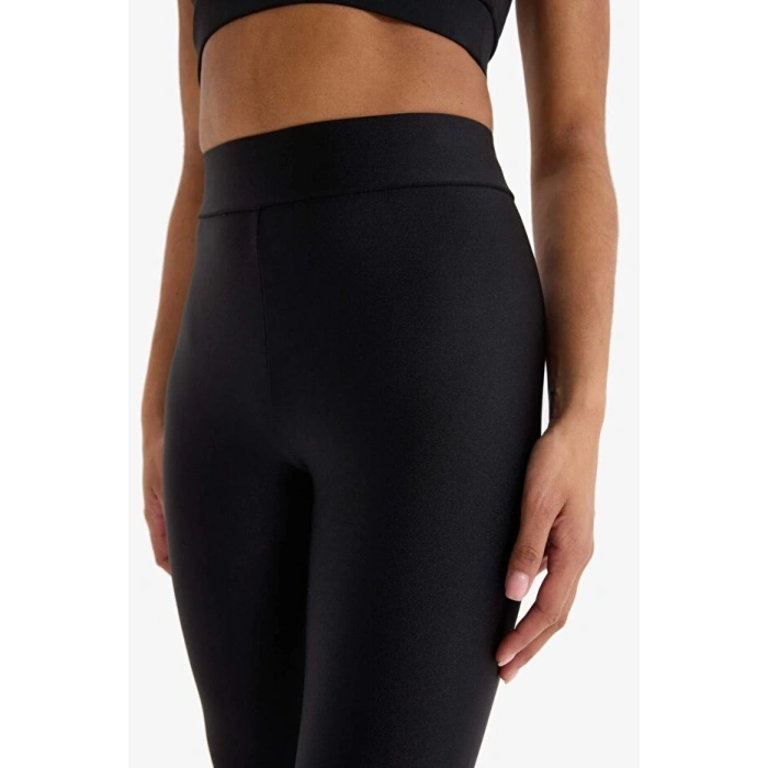 Toparlayıcı Yüksek Bel Parlak Sporcu Tayt