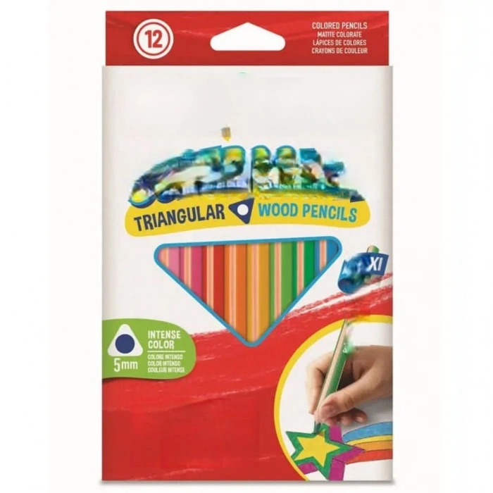 Üçgen Kuru Boya Kalemi 12 Renk