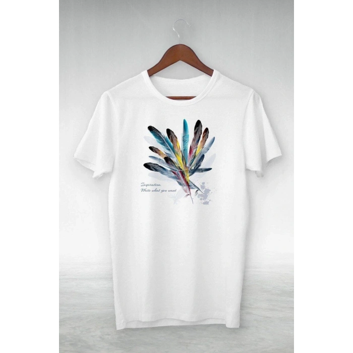 UNİSEX BASKILI OVERSİZE T-SHİRT - BEYAZ