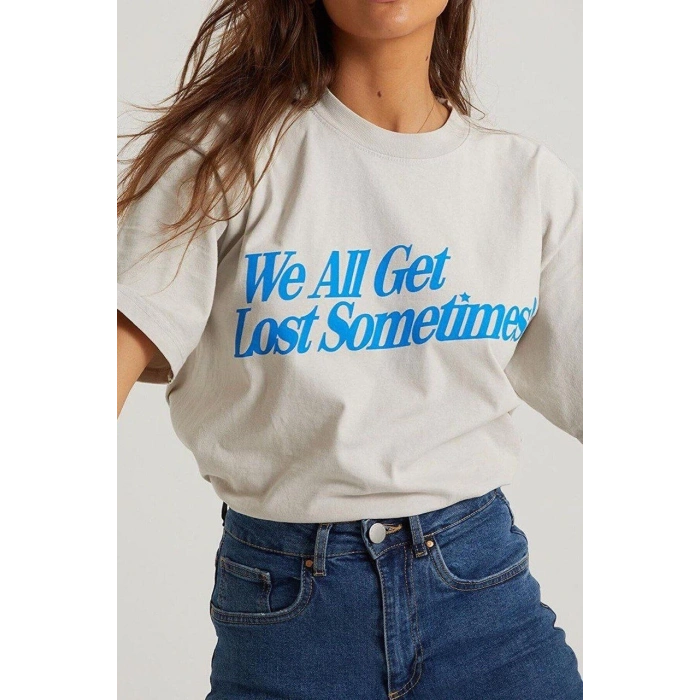 UNİSEX BASKILI OVERSİZE T-SHİRT - BEYAZ