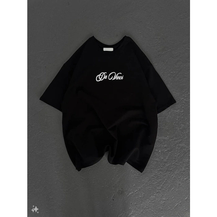 UNİSEX BASKILI OVERSİZE T-SHİRT - SİYAH