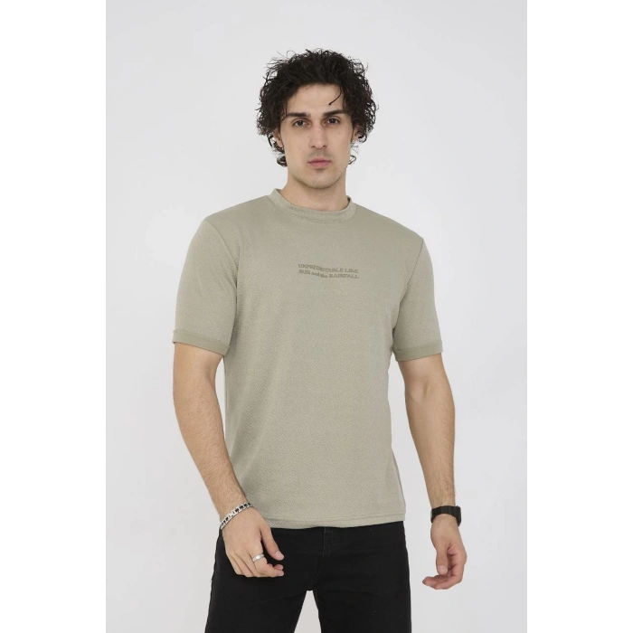 Unisex Bisiklet Yaka Slim fit T-Shirt- Açık Yeşil