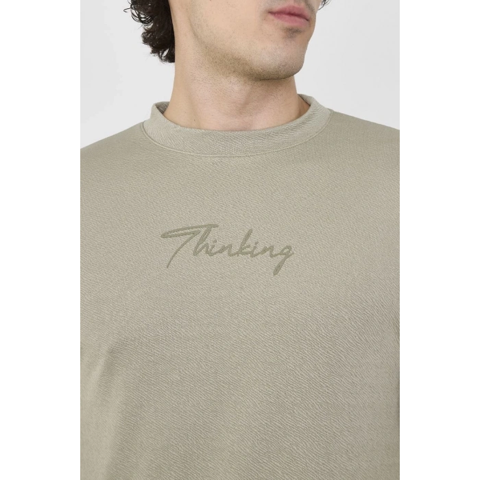 Unisex Bisiklet Yaka Slim fit T-Shirt- Açık Yeşil