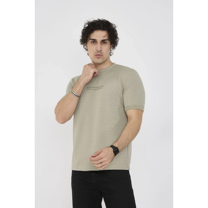 Unisex Bisiklet Yaka Slim fit T-Shirt- Açık Yeşil