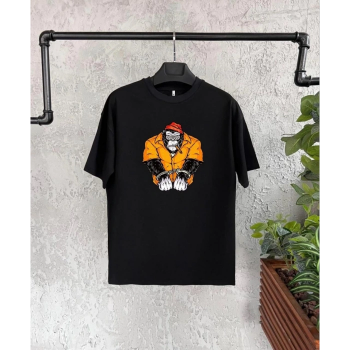 UNİSEX ÇOCUK BASKILI T-SHİRT - SİYAH