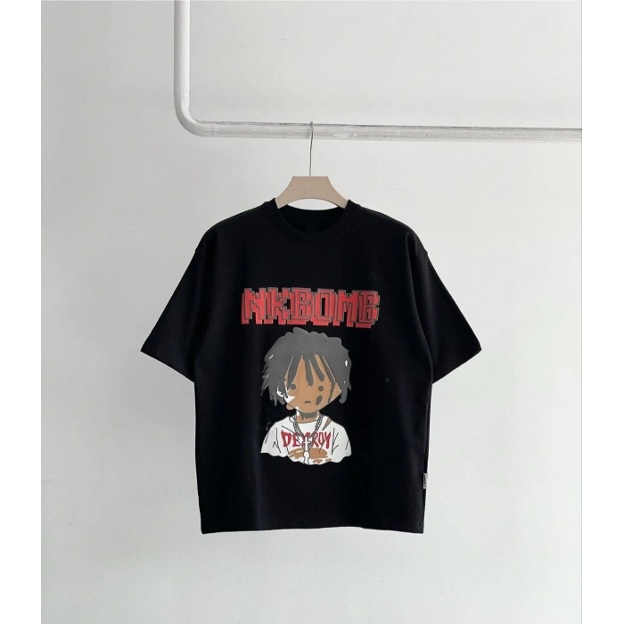 Unisex Çocuk Baskılı T-Shirt - Siyah