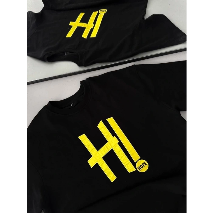 UNİSEX NAKIŞ İŞLEMELİ T-SHİRT - SİYAH