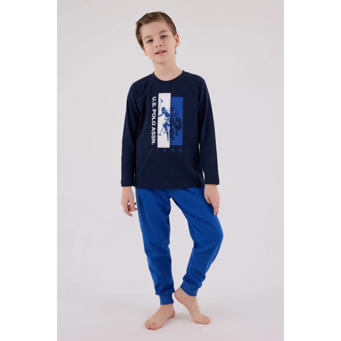 U.s. Polo Assn  Uzun Kol Pijama Takım Us2206-4 Lacivert