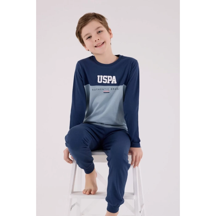 U.s. Polo Assn Uzun Kol Pijama Takım Us2220-4 Koyu İndigo