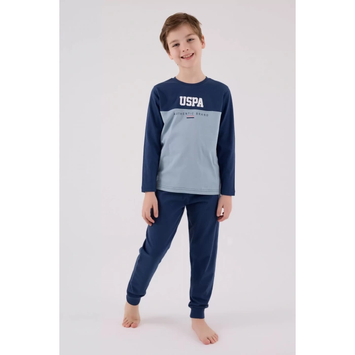 U.s. Polo Assn Uzun Kol Pijama Takım Us2220-4 Koyu İndigo