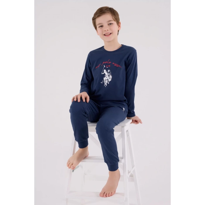 U.s. Polo Assn Uzun Kol Pijama Takım Us2233-4 Koyu İndigo