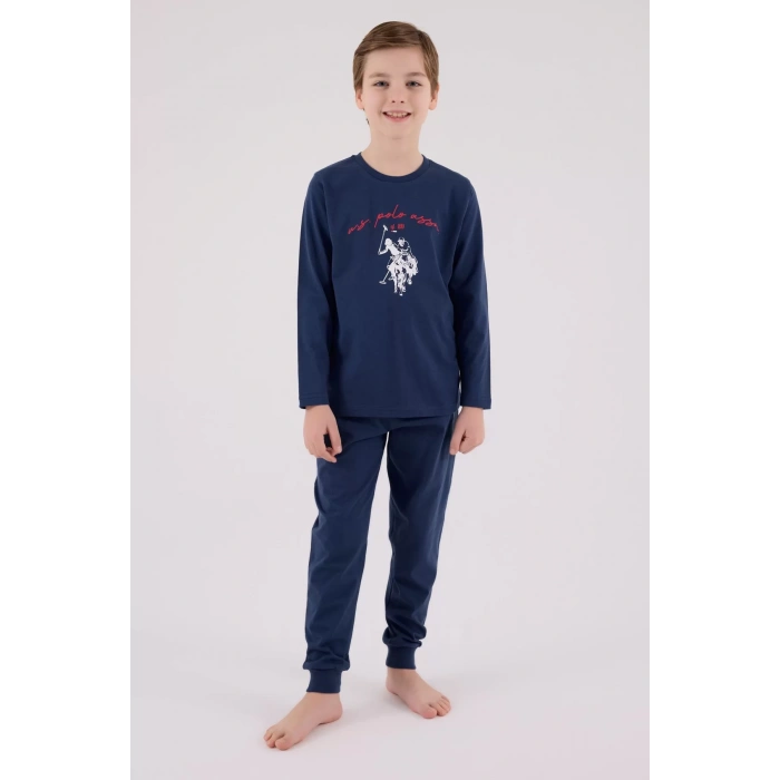 U.s. Polo Assn Uzun Kol Pijama Takım Us2233-4 Koyu İndigo