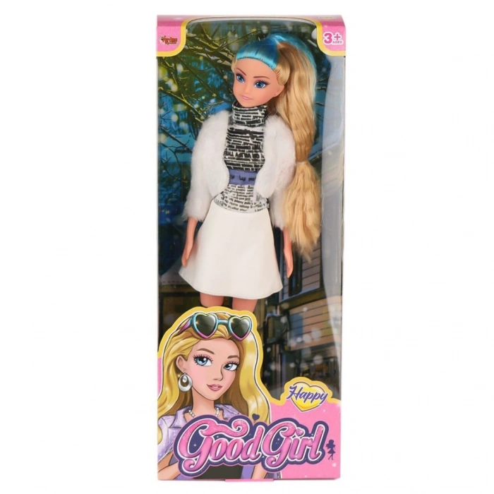 WG-115521  Ceketli Çizmeli Renkli Saçlı Bebek 29 cm -Vardem Oyuncak