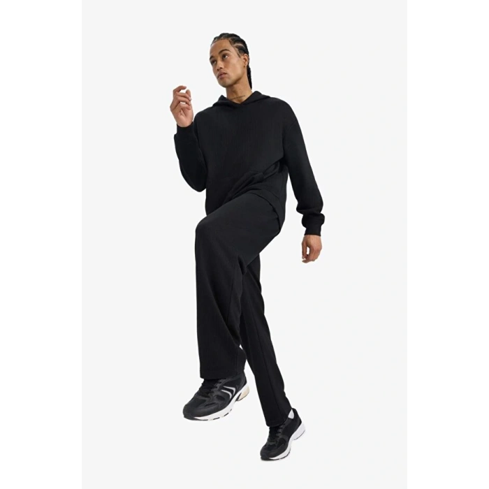 Wide Leg Cepli Geniş Paça Dokulu Eşofman Altı