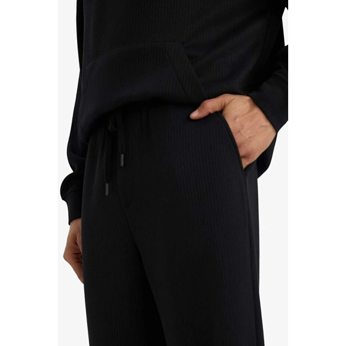 Wide Leg Cepli Geniş Paça Dokulu Eşofman Altı