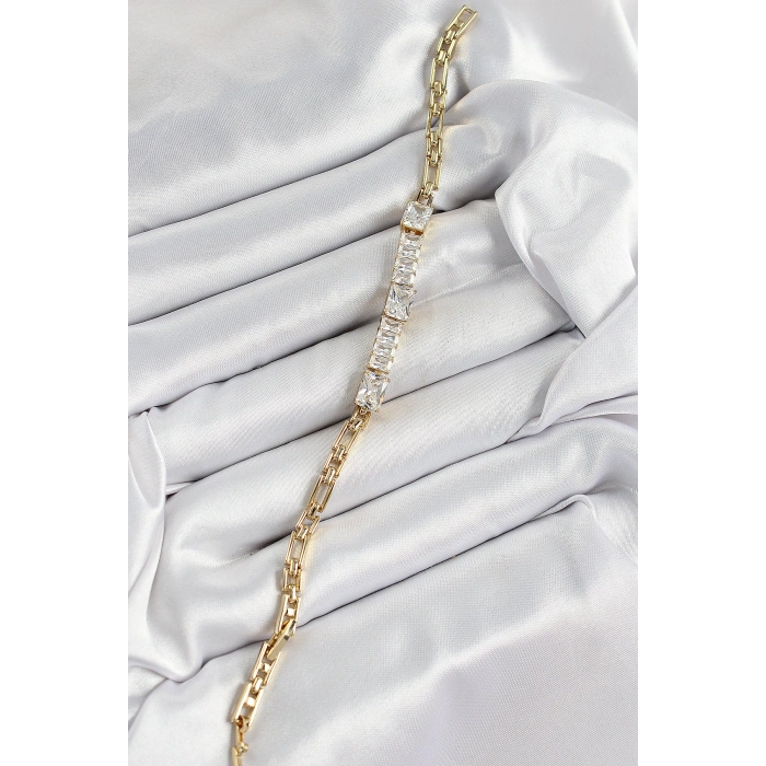 Xuping Pirinç Parçalı Su Yolu Model Gold Renk Kadın Bileklik