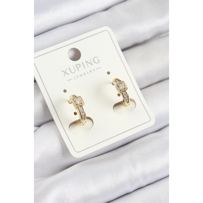 Xuping Zirkon Taşlı Kemer Model Gold Renk Kadın Küpe