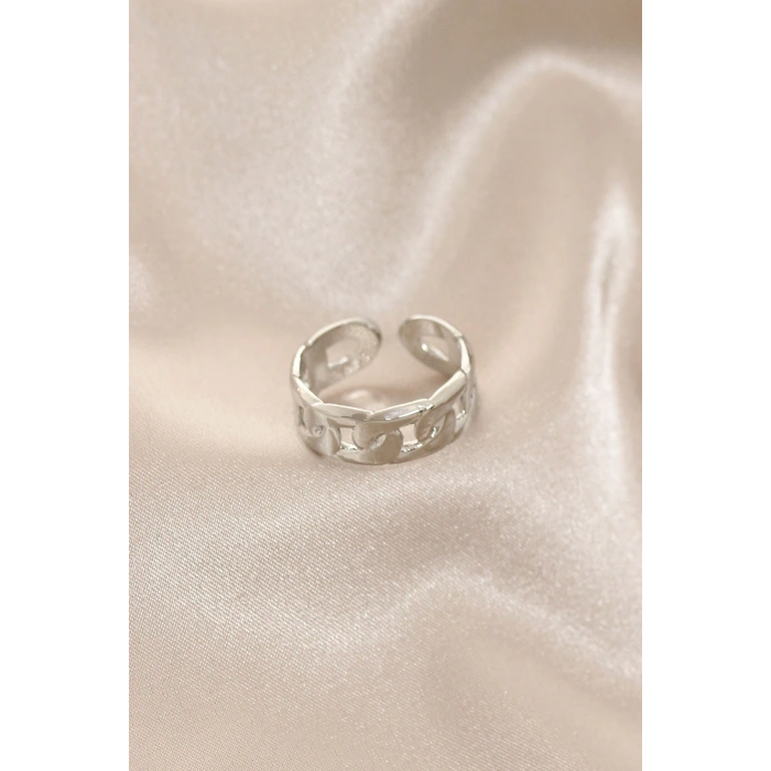 Yeni Sezon Gümüş Renk Zincir Yüzük