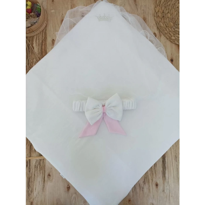 Yenidoğan Bal Peteği My Prince Nakışlı Delüks Kundak Bebek Battaniyesi Pembe