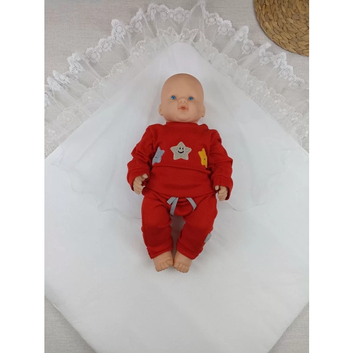 Yenidoğan İpek Pamuklu İnci Lüks Kundak Bebek Battaniyesi Ekru