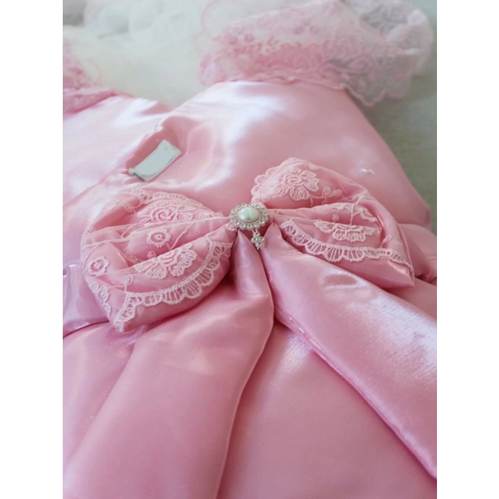 Yenidoğan Kumru İnci Fiyonk Kristal Parlak Duvaklı Kundak Bebek Battaniyesi Pembe