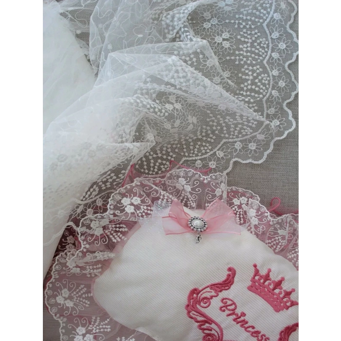 Yenidoğan Nil Nakışlı Kundaklı Trilüks 3Lü Alt Açma Seti Fuşya