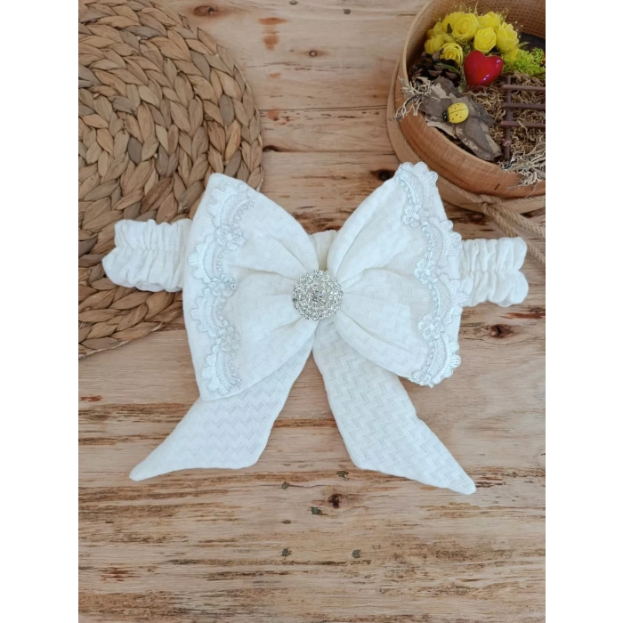 Yenidoğan Pamuk Benim Prensim Nakışlı Trilüks Kundak Bebek Battaniyesi Ekru