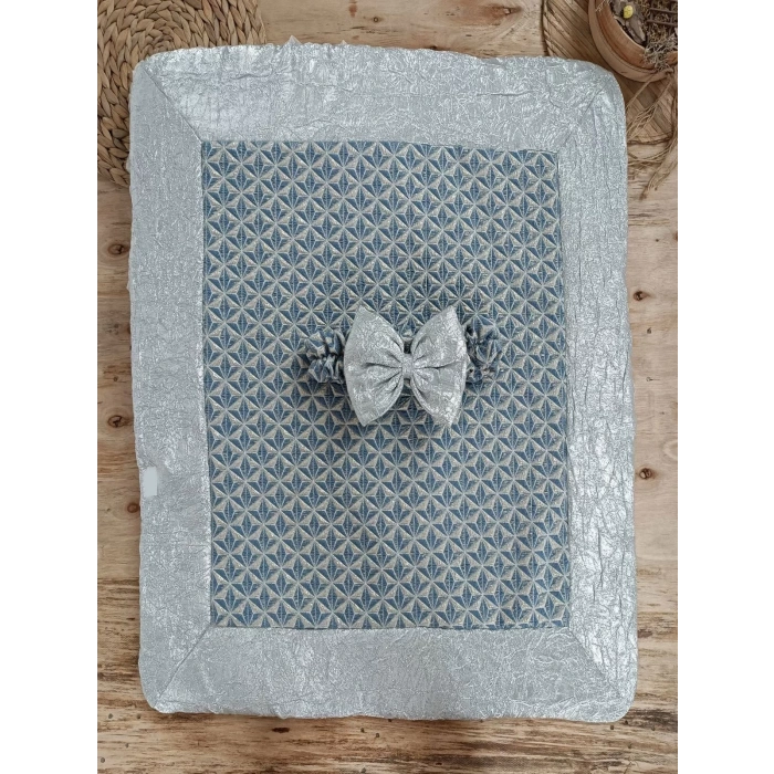 Yenidoğan Piramit Desenli Güpür İşlemeli Bebek Battaniyesi Kundak